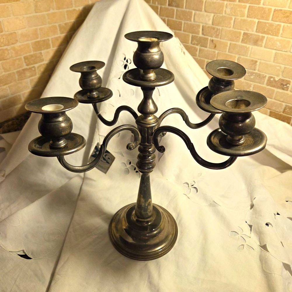 International Silver Company 5-Arm Silverplate Candelabra Candle Holder